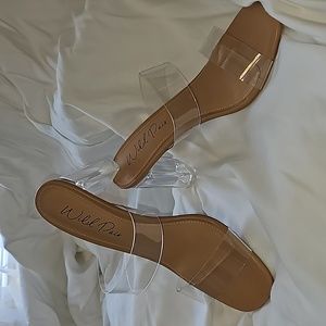 Wild Pair Zandria two-piece clear vinyl dress sandal 9W